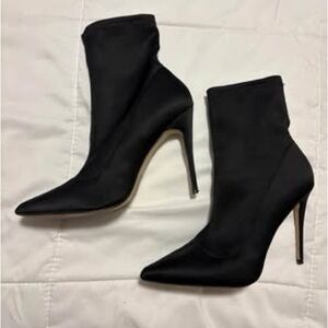 Aldo Cirelle Stretch Sock Boot in Black Satin